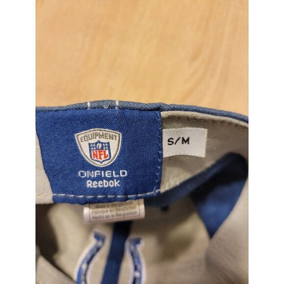 NFL Indianapolis Colts Flat Bill Sideline Hat By Reebok - Size S/M Blue & White - Picture 5 of 6